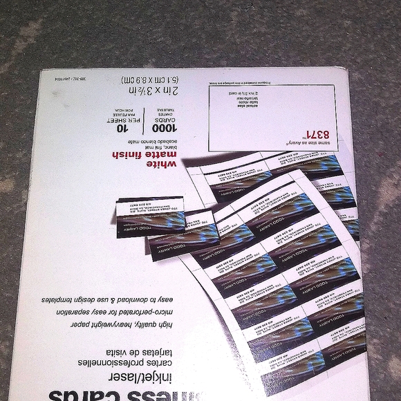 OFFICE DEPOT printable business cards - Picture 3 of 3